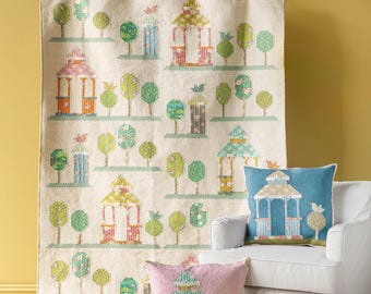 Tilda Walk in the Park Quilt Kit, Putty White Version |  Featuring the Sunday Brunch collection | 59.5 in x 83 in
