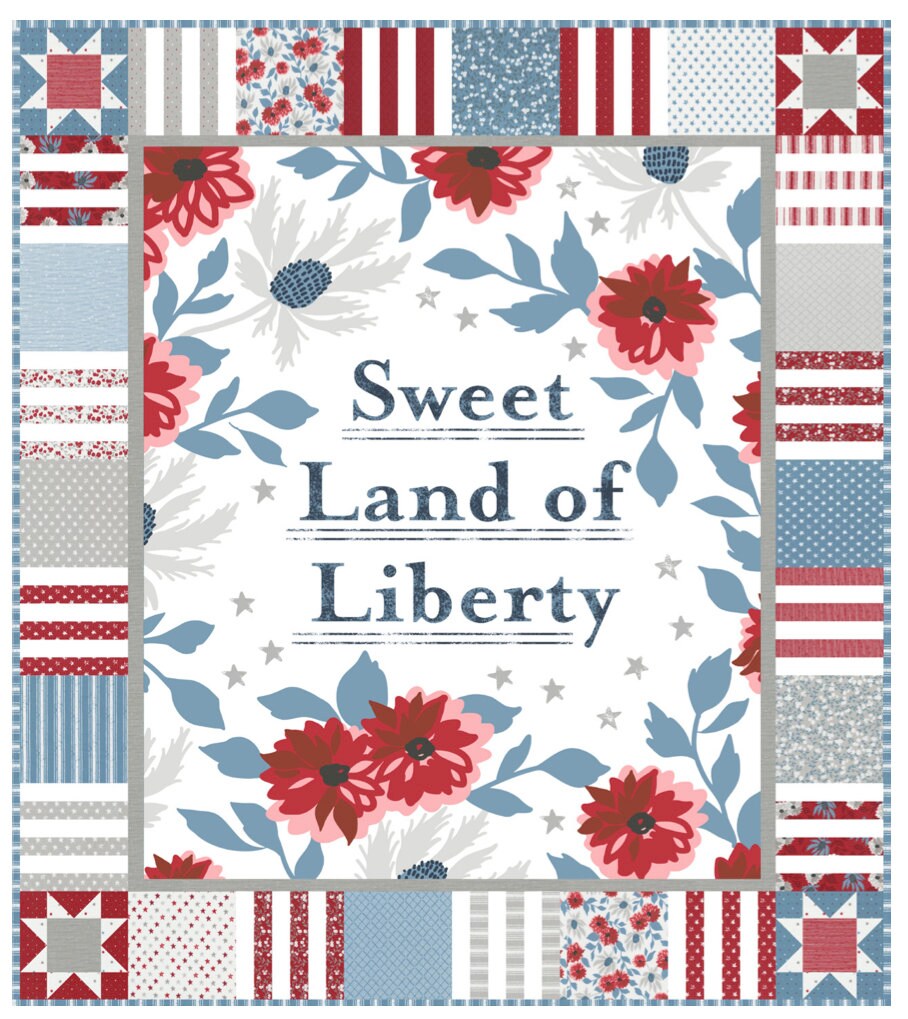 Sweet Land of Liberty Quilt Kit | Featuring the Old Glory collection from Lella Boutique | 48.5" x 54.5"