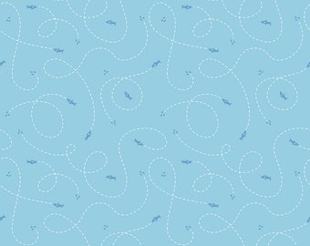 Clearance | Riptide fabric by the yard | Light Blue Riptide Hunt | Sold by the half yard | By Citrus & Mint for Riley Blake | C10305-LTBLUE