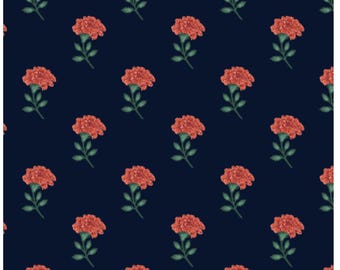 Vintage Garden fabric sold by the HALF YARD | Rifle Paper Co. / Cotton + Steel Fabrics | RP1005-NA2 Vintage Garden - Marisol - Navy Fabric