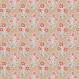 Clearance/ Tilda Jubilee Blenders fabric | Sold by the HALF YARD | Farm Flowers sand l 110099