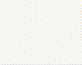 Eyelet Basic Dot blender fabric | Priced by the half yard | By Fig Tree & Co. for Moda Fabrics | Ivory/pumpkin | 20488 87