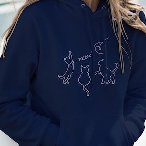 Trio of Cute Cats Hoodie - Cosy Cat Hoodie, Cat Graphic Hoodie, Gift For Cat Lovers, Cat Mom or Cat Dad