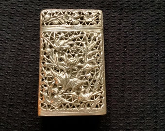 Antique Indian Raj silver card case