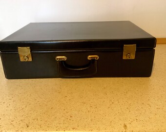 VintageFrench Traveling attache case one night case Gentlemans hand stitched case