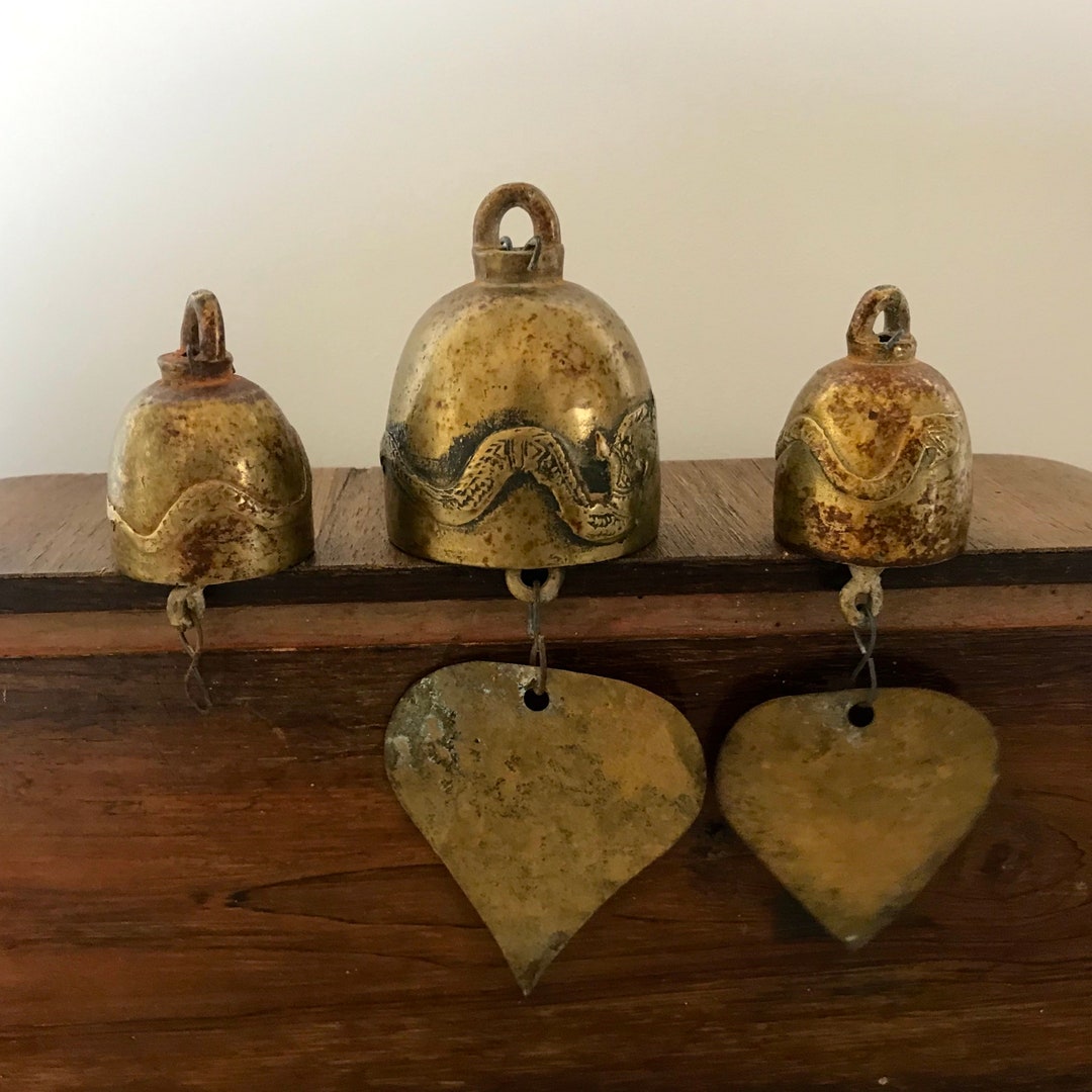 3 Vintage Pieces Feng Shui Bell Vintage Dragon Bell Feng Shui Wind
