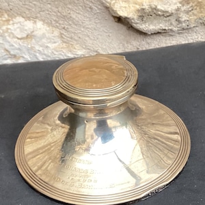 Antique Solid Silver Capstan Inkwell Birmingham 1912