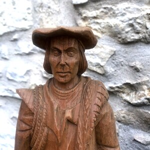 Antique French carved wooden figure of a 18th century fisherman