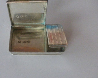 Antique Solid silver combined double snuff and pill box Edward Smith Birmingham 1850