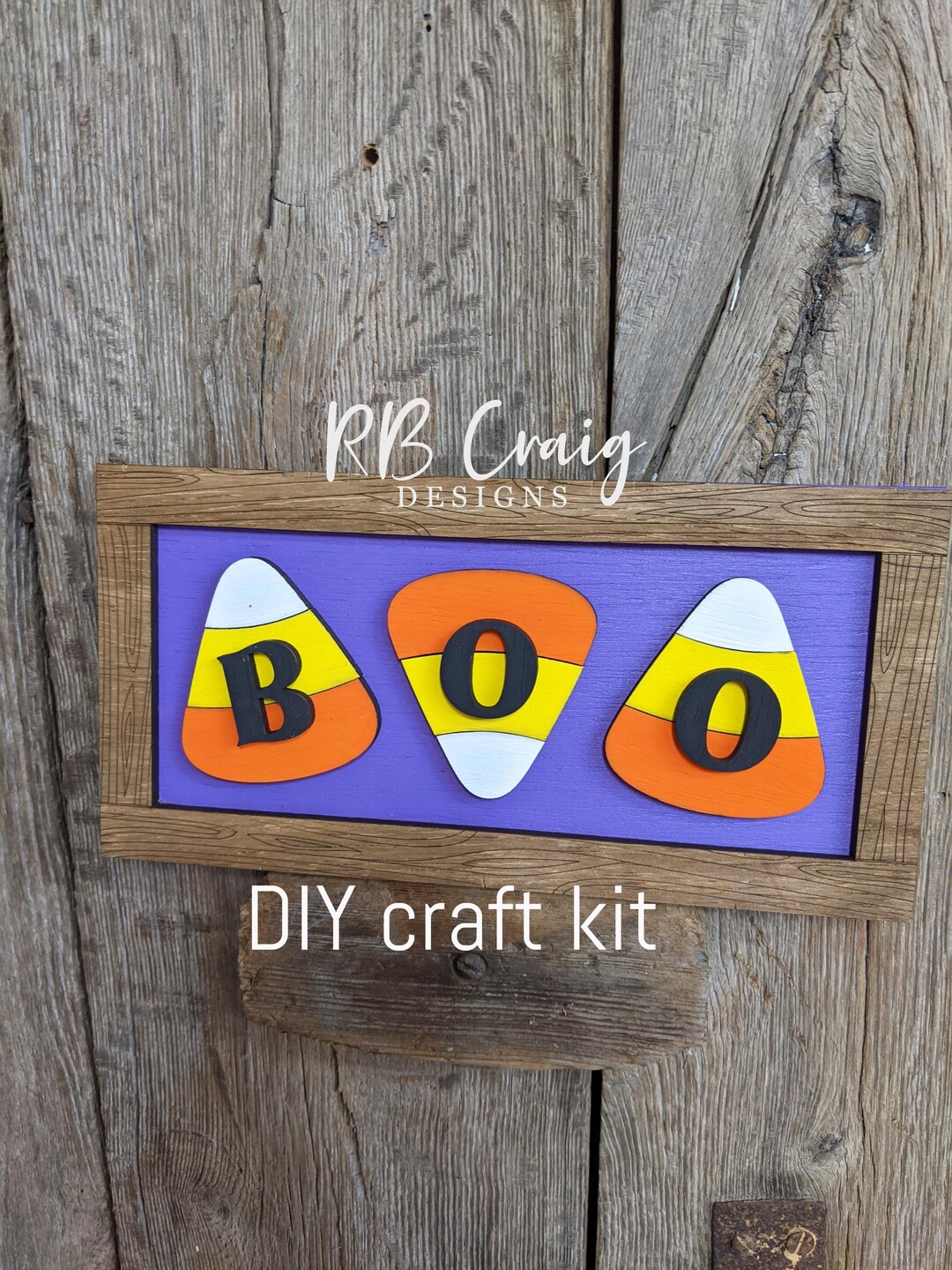 Boo Candy Corn DIY Door Hanger or Shelf Sitter Kit, Easy Kids Craft for ...
