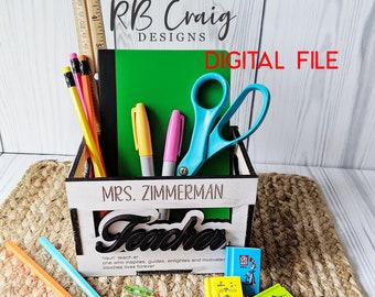 Teacher gift basket laser cut svg digital file, box, crate, End of school teacher appreciation gift  Glowforge tested 1/4" inch plywood