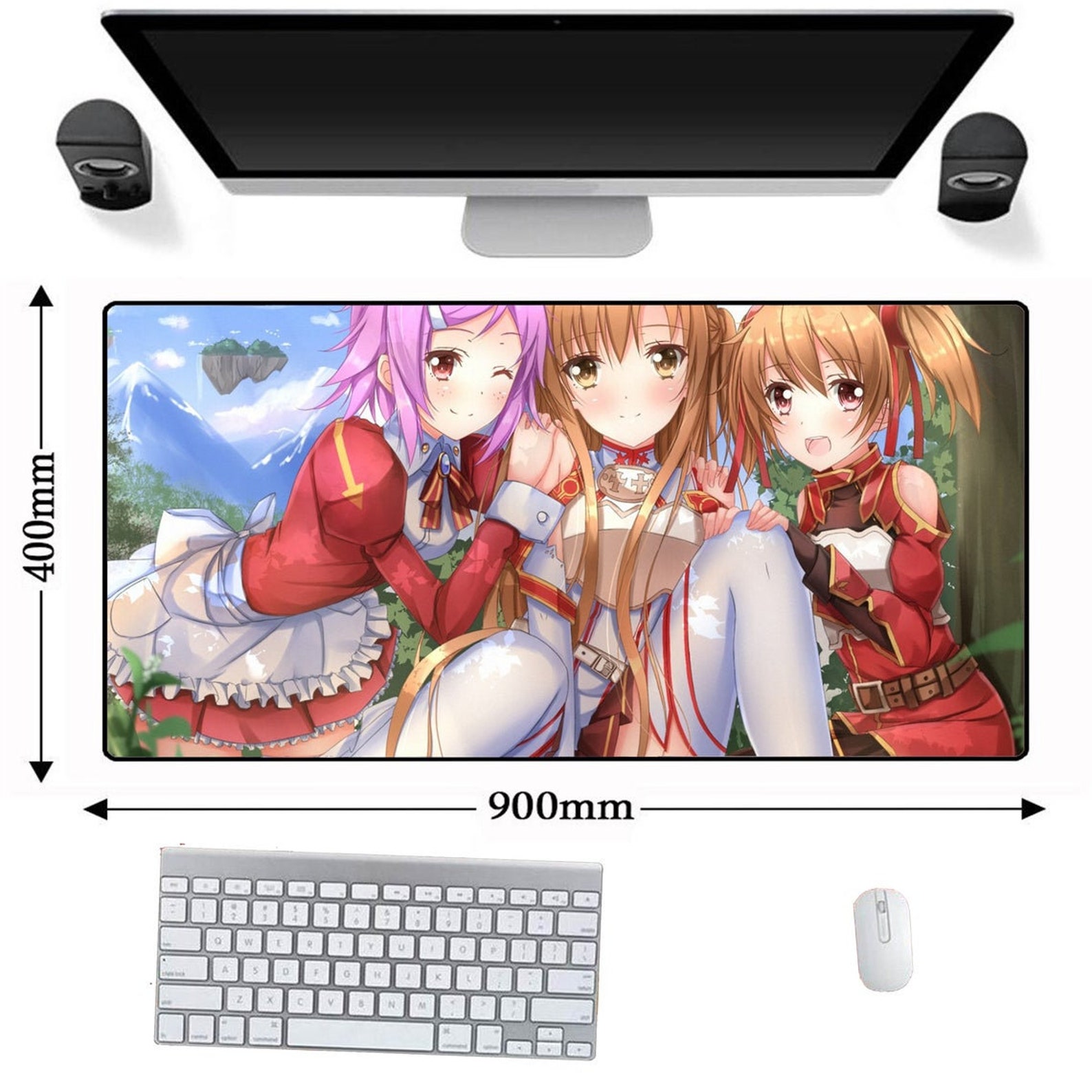 Big Gaming Mousepad 900x400mm Sexy Anime Girl Manga Cartoon Etsy