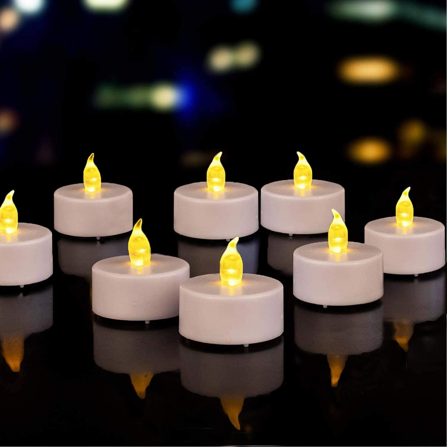Leejec Floating Candles with Magic Wand Remote, Hanging Pillar LED Candles,  Flickering Warm Light, Battery Operated 6pcs Flameless Candles