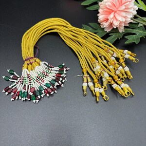 Collana regolabile fatta a mano in oro con cordino a moschettone e Zari Dori per collana, gioielli, set di 12 pezzi