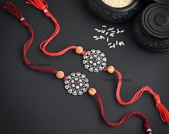 Rakhi para el festival hindú Raksha Bandhan Dora Rakhadi Rakhee Pulsera con cuentas Red Dora Red Rakhadi Rakhee Puja Dori box2