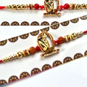 Set of 2/4/6 Shiv Rakhi for Hindu Festival Raksha Bandhan Dora Rakhadi Rakhee Wrist Band