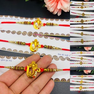 Set of 4 Rakhi for Hindu Festival Raksha Bandhan Dora Rakhadi Rakhee Wrist Red Dora for Rakhi Box15