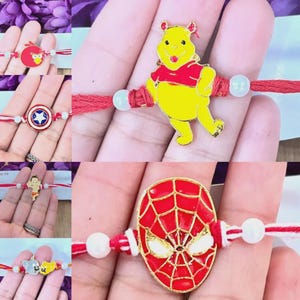 Set of 4 Rakhi for Hindu Festival Raksha Bandhan Dora Rakhadi Children&#39;s Rakhee Kids Rakhee