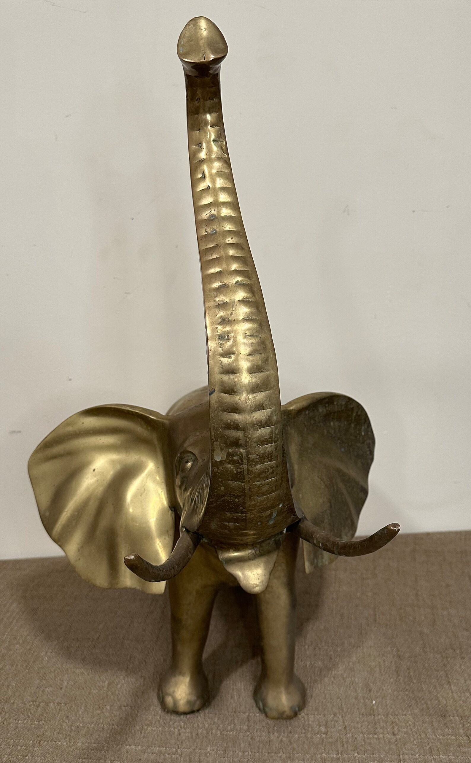 Vintage Brass Elephant Statue Large African Elephant Etsy