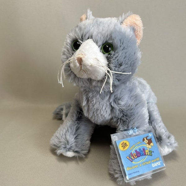 Webkinz Silversoft Cat HM222 Retired Sold Out Plush Kitty Stuffed Animal by GANZ w/ a Sealed Code *SEE DESCRIPTION*