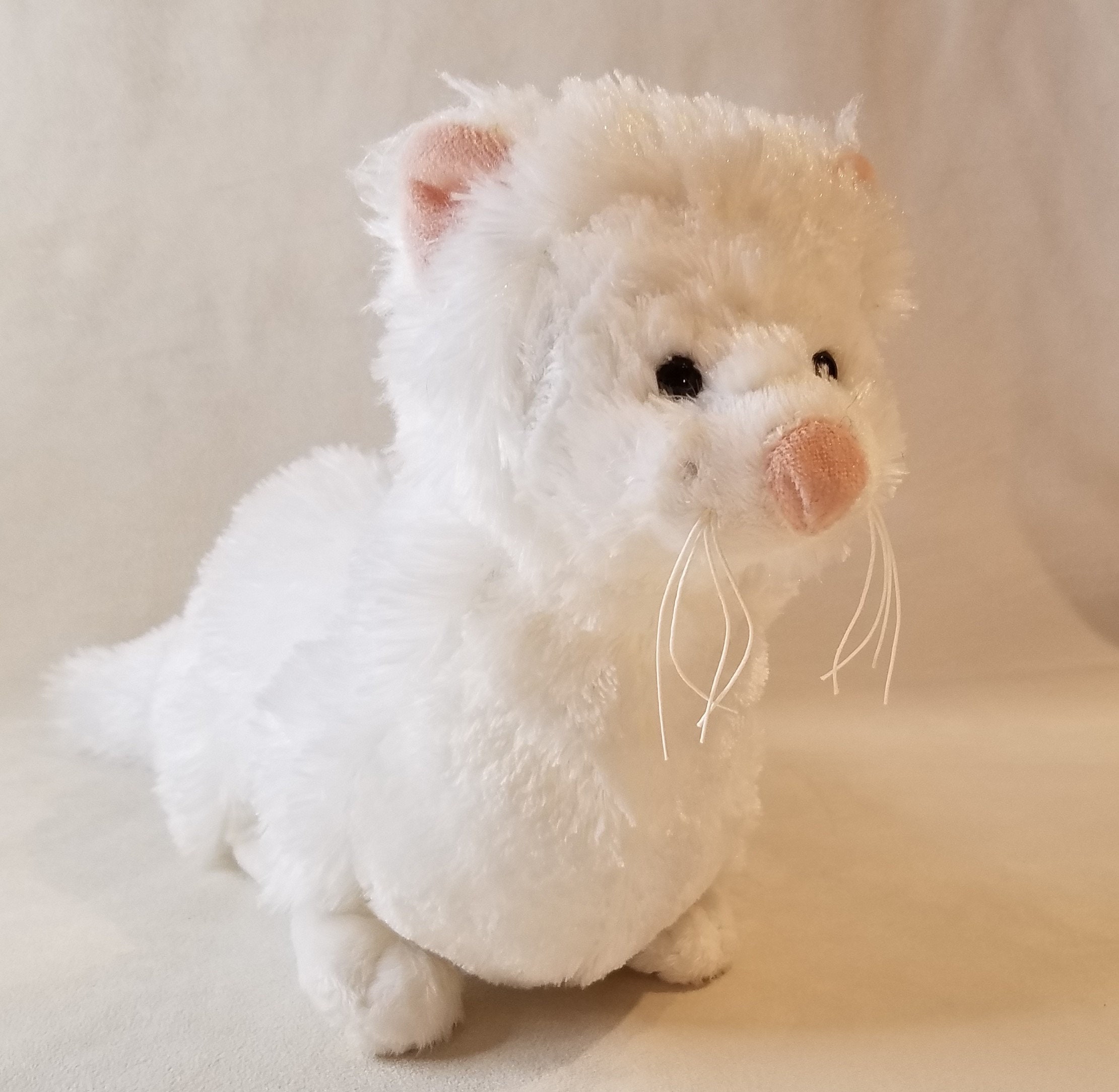 kinz Classic Snow Cap Ferret HM831 Super Soft White Plush Etsy