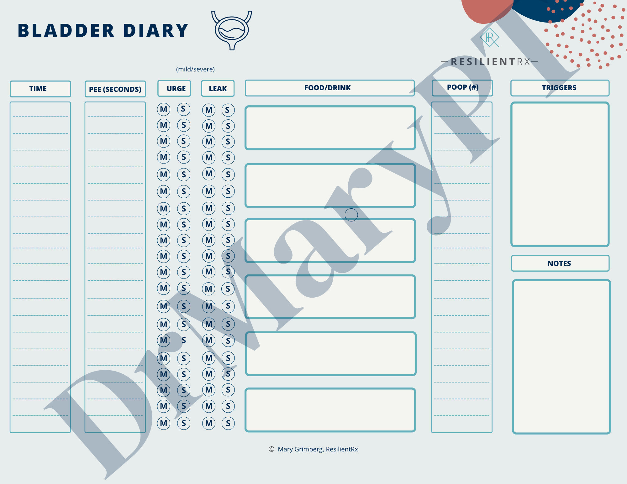 Bladder Tracker Diary *digital Download* - Etsy