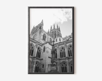 Black And White Photo Instant Digital Download Wall Art Print Cathedral Image