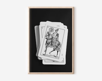 Monochrome Printable Wall Art: Playing Cards Print (Digital Download)