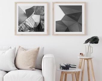 Colección de láminas de arquitectura urbana: fotografías de edificios en blanco y negro (descarga digital)