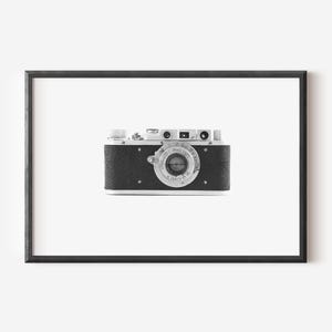 Old Camera Photography Print, Retro Photography, Vintage Photo, Black and White Art, Printable Wall Art, Industrial Art, Digital Download