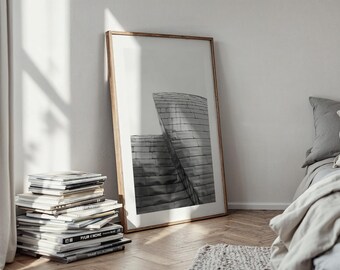 Black and White Minimal Architecture Wall Art, Modern Home Design (Digital Download)