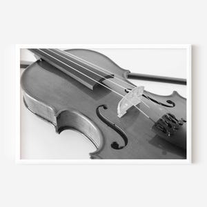 Violin Print, Musical Instrument Photo, BW Photography, Instant Digital Download, Music Wall Art