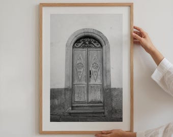 Black and White Archway Print: Old Door Photography (Digital Download)