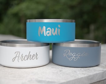 Personalized Laser Engraved Insulated Dog Bowl