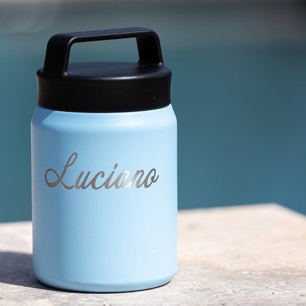 Personalized Custom Engraved Insulated Lunch Food Jar / Thermos for Hot or Cold Food