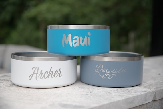 Personalized Laser Engraved Insulated Dog Bowl Etsy