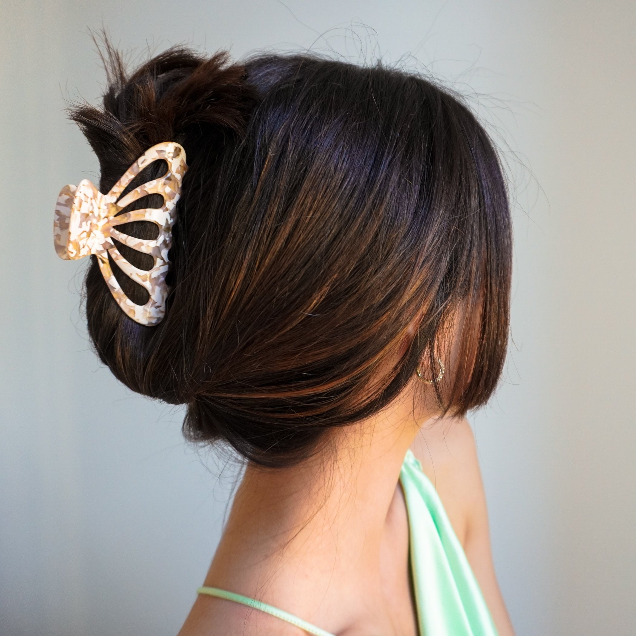 Large tortoise shell hair claw clip minimalist tortoise Shell Etsy