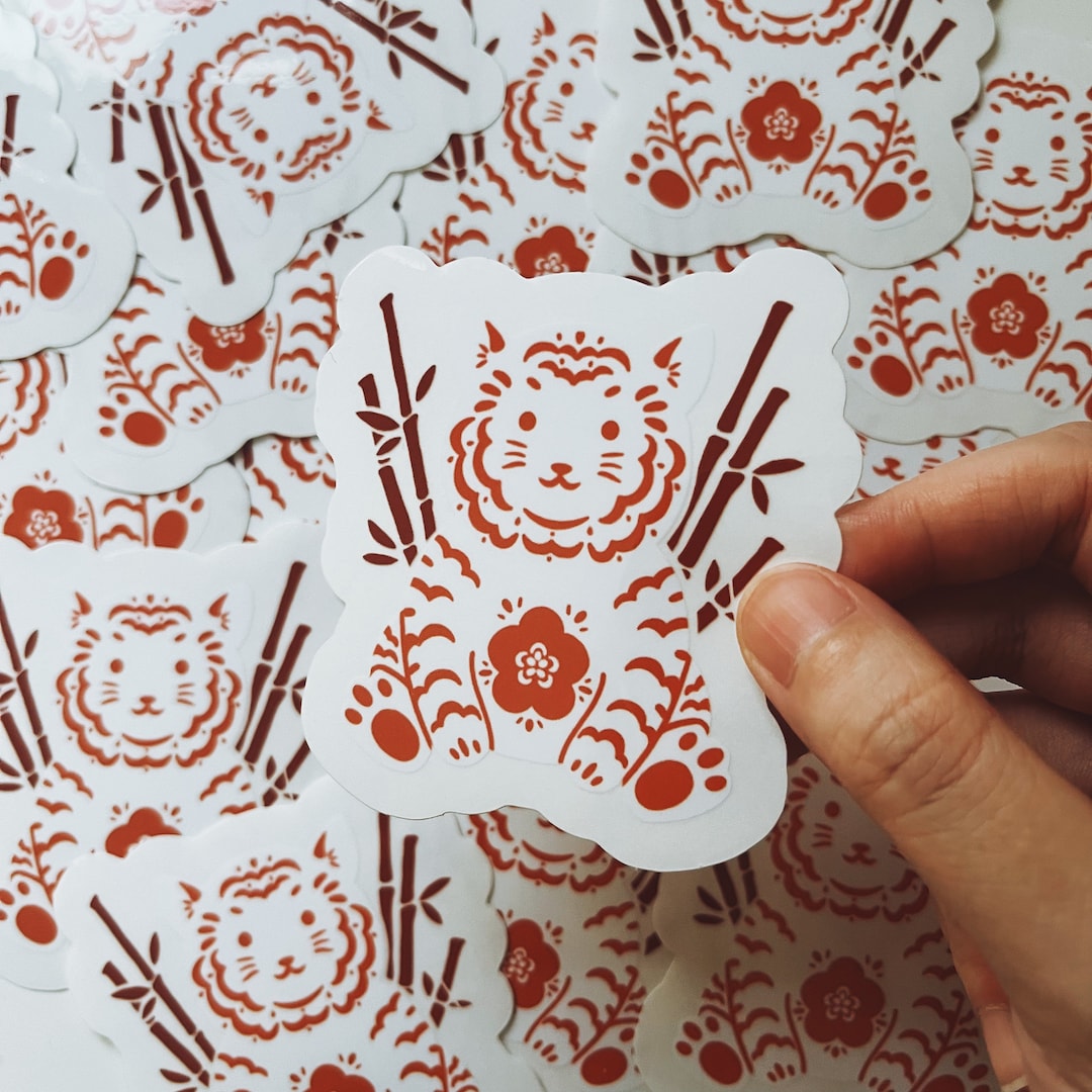 White Tiger - Clear Vinyl Sticker - Etsy