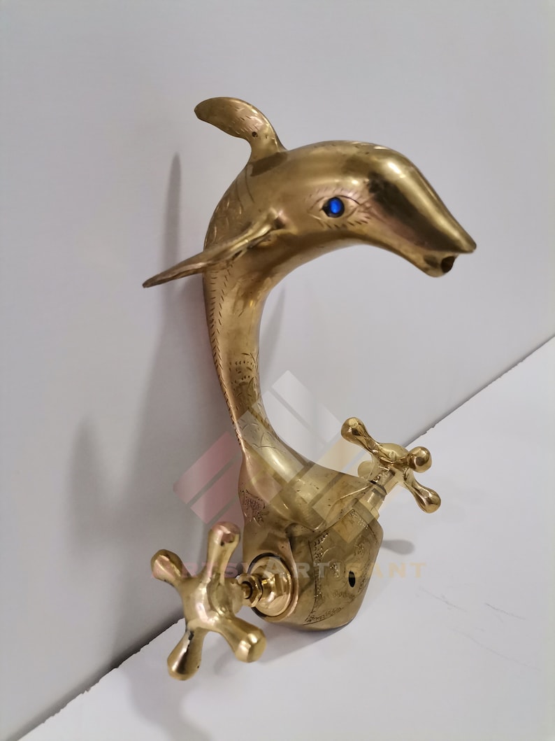 Brass Fish Faucet with two Handles Bathroom Vessel Sink Etsy