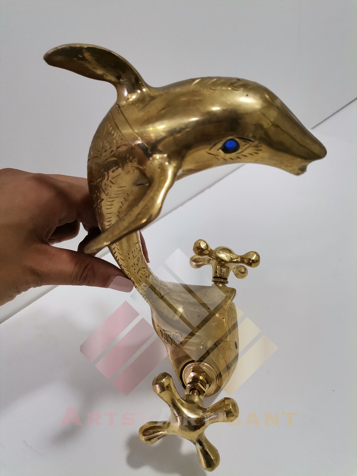 Brass Fish Faucet with two Handles Bathroom Vessel Sink Etsy