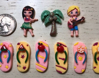 Luau Cover Minders / Luau Needle Minders / Flip Flop Needle Minders / Flip Flop Cover Minders / Luau Magnets / Flip Flop Magnets