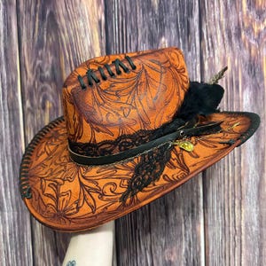 Burnt Orange Cowboy Hat - Etsy display picture 2