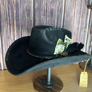 •Cowgirl Couture• Black Felt Cowboy Hat with Gold Chain Accents il_1080xN.5068467286_qdtu.jpg main image 3
