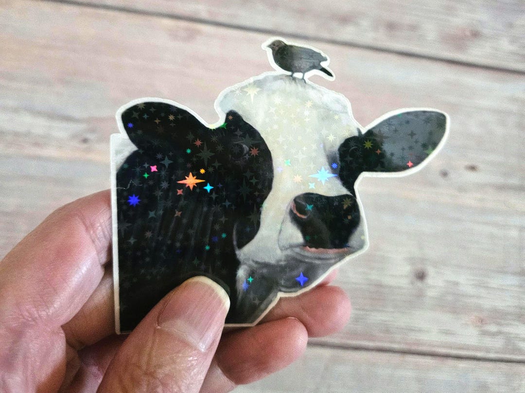 Cow Vinyl Sticker Pack , Waterproof Handmade Art - Etsy