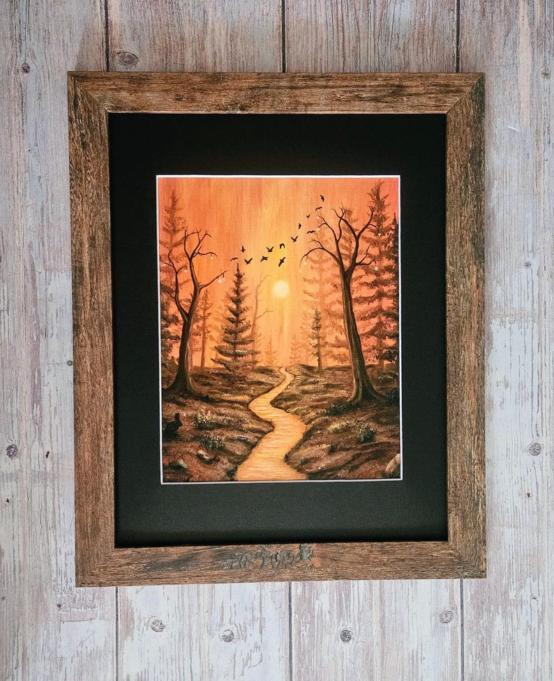 Woodland Sunset Oil Painting 8x10" Original - Etsy