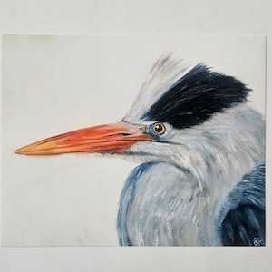 Blue Heron Oil Painting Giclée PRINT - Bird Lover Wall Art - Original and Unique Gift - Nature - Multiple Sizes Available!