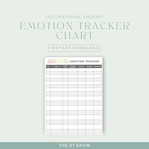 Emotion Tracker, Occupational Therapy Craft & Intervention by OT Brain, Digital Download