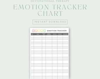 Emotion Tracker, Occupational Therapy Craft & Intervention by OT Brain, Digital Download