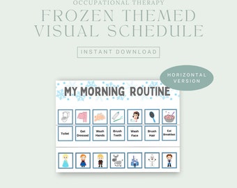 Frozen Visual Aid Morning Routine (Horizontal), Occupational Therapy Craft & Intervention by OT Brain, Digital Download