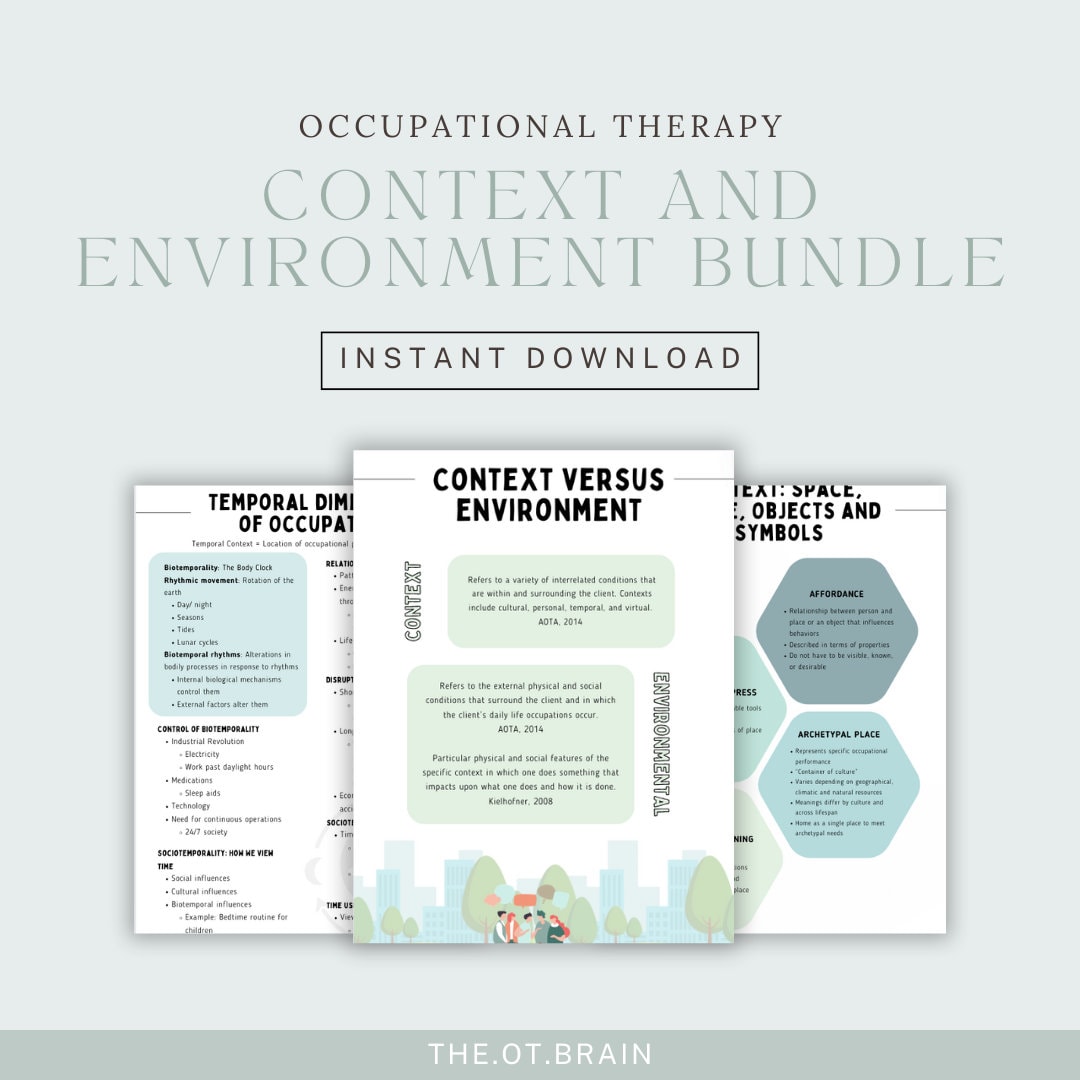 Occupational Therapy Context & Environment Bundle by OT Brain, Digital ...